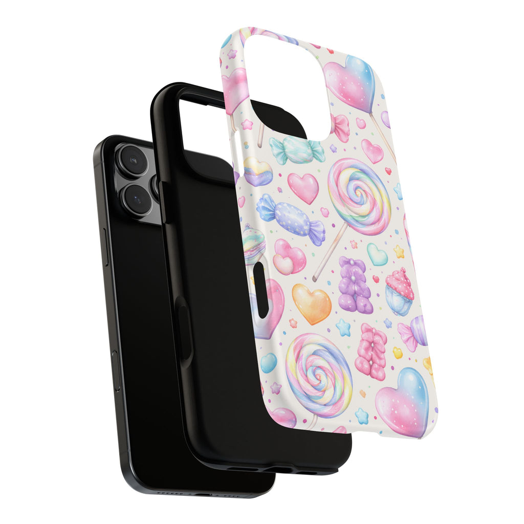 Pastel Candy iPhone Case – Kawaii Candy core Hearts & Lollipop Protective Phone Cover