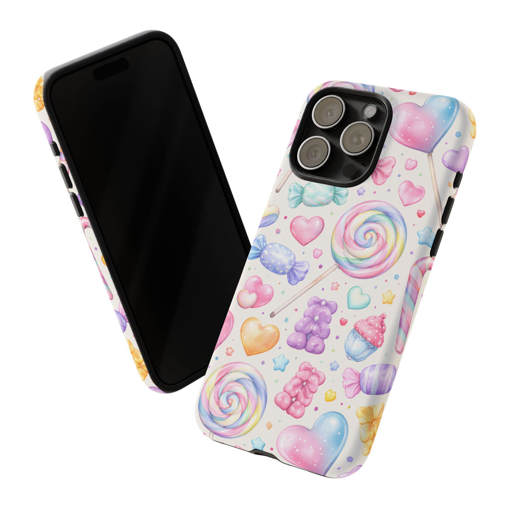 Pastel Candy iPhone Case – Kawaii Candy core Hearts & Lollipop Protective Phone Cover