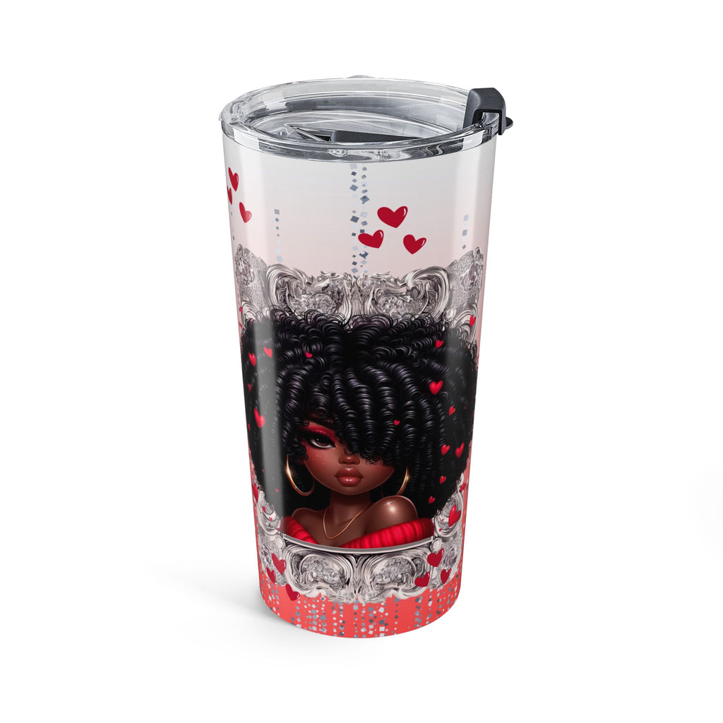 Queen of Hearts Glam Tumbler – 20oz Stainless Steel Skinny Cup with Lid & Straw