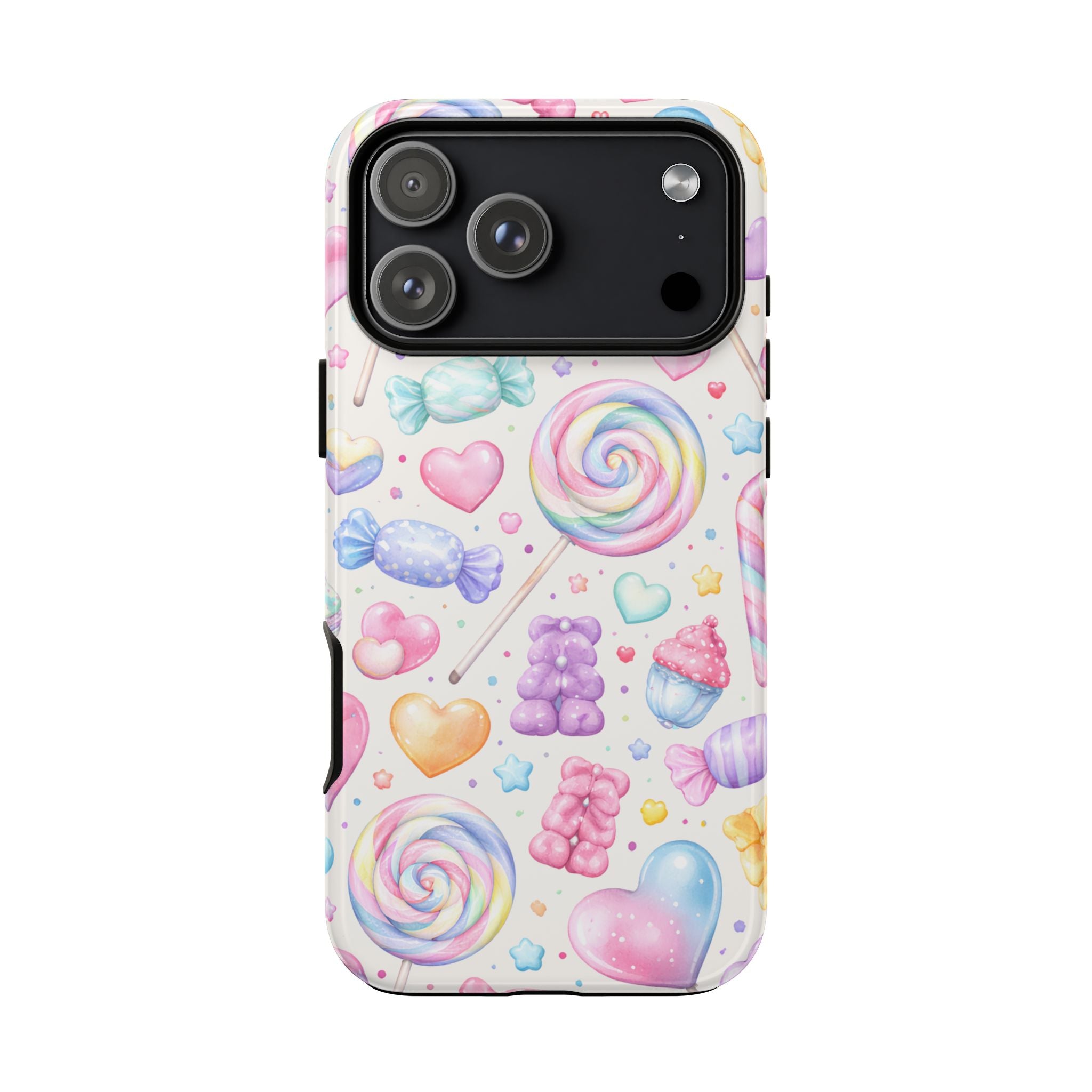 Pastel Candy iPhone Case – Kawaii Candy core Hearts & Lollipop Protective Phone Cover