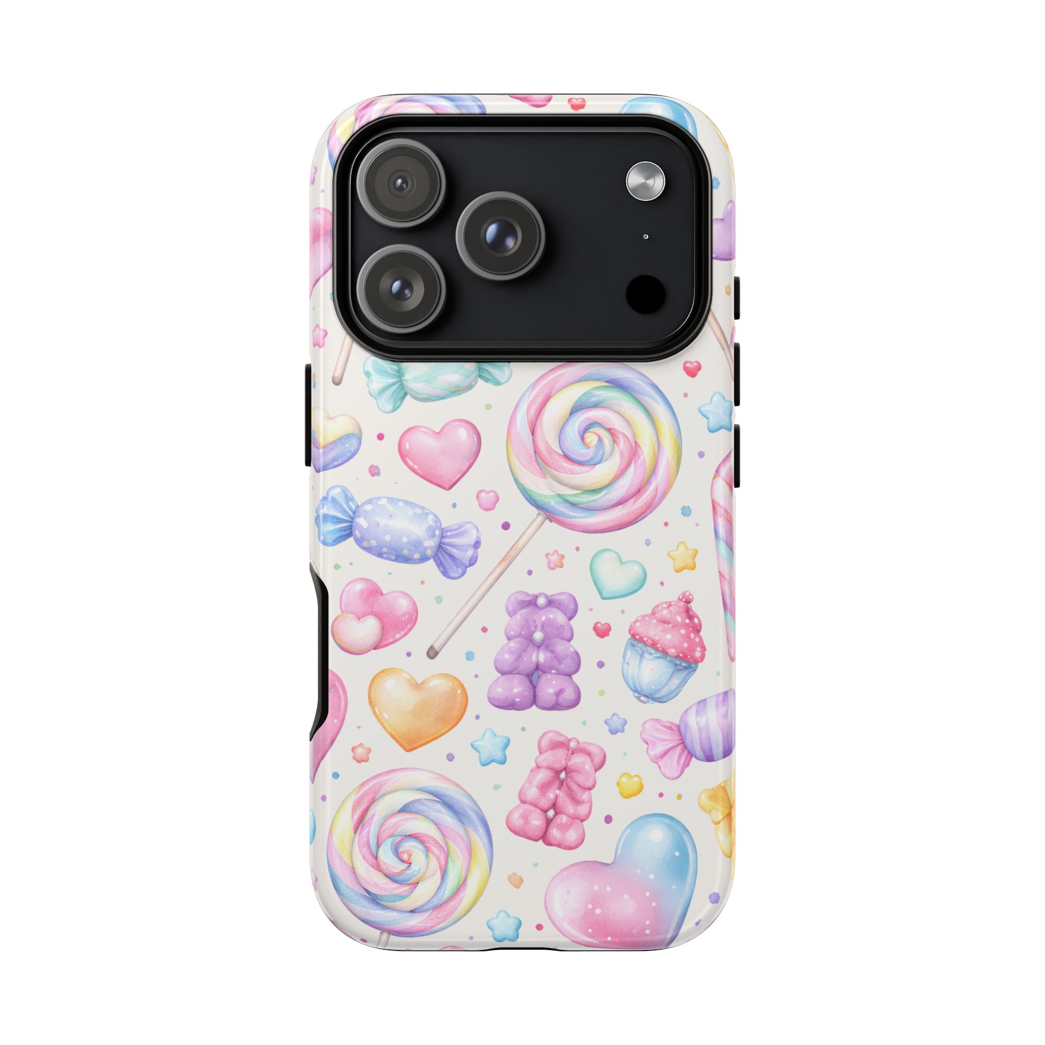 Pastel Candy iPhone Case – Kawaii Candy core Hearts & Lollipop Protective Phone Cover