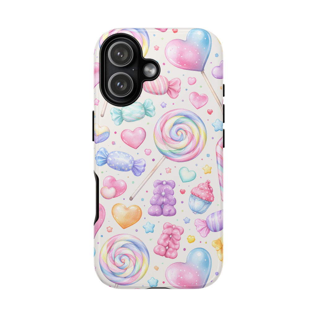 Pastel Candy iPhone Case – Kawaii Candy core Hearts & Lollipop Protective Phone Cover