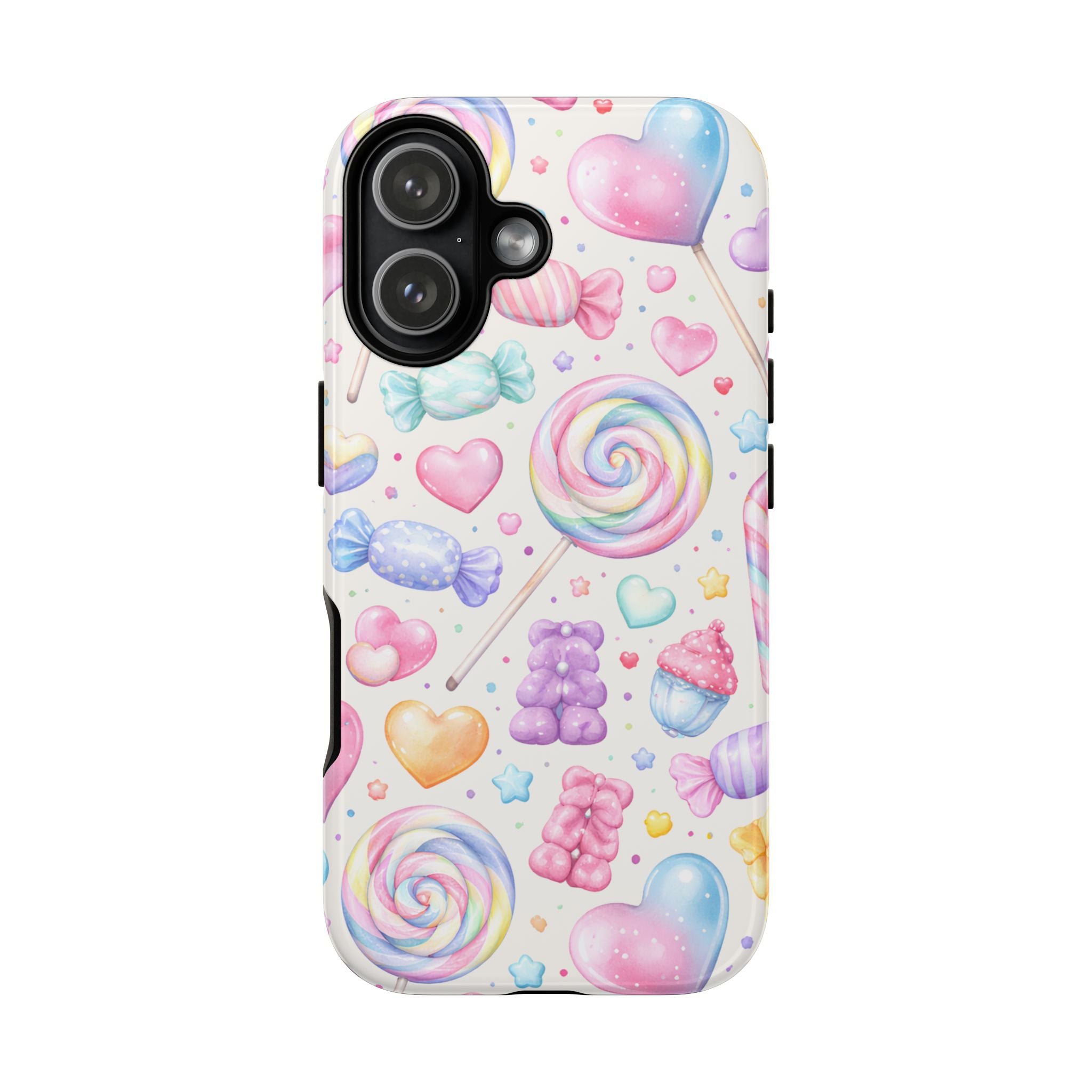 Pastel Candy iPhone Case – Kawaii Candy core Hearts & Lollipop Protective Phone Cover