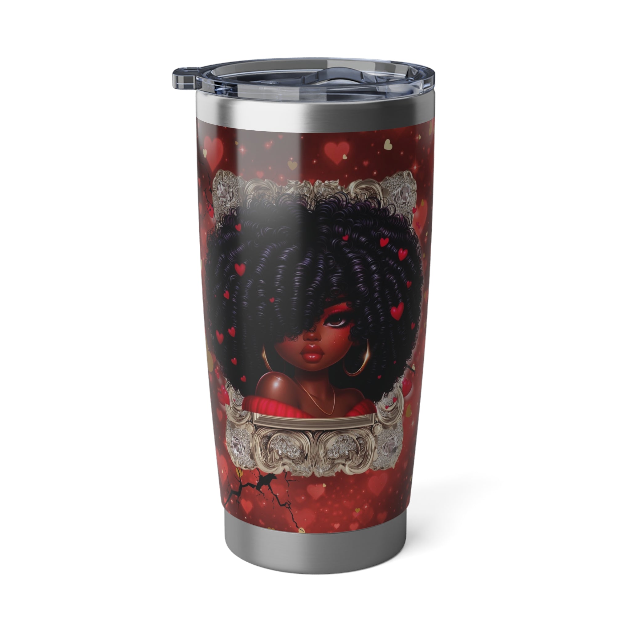 Royal Love Glam Tumbler – 20oz Stainless Steel Valentine Queen Cup with Lid & Straw