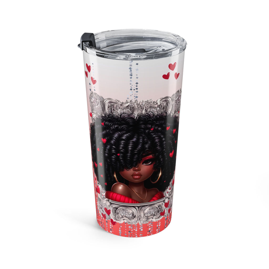 Queen of Hearts Glam Tumbler – 20oz Stainless Steel Skinny Cup with Lid & Straw
