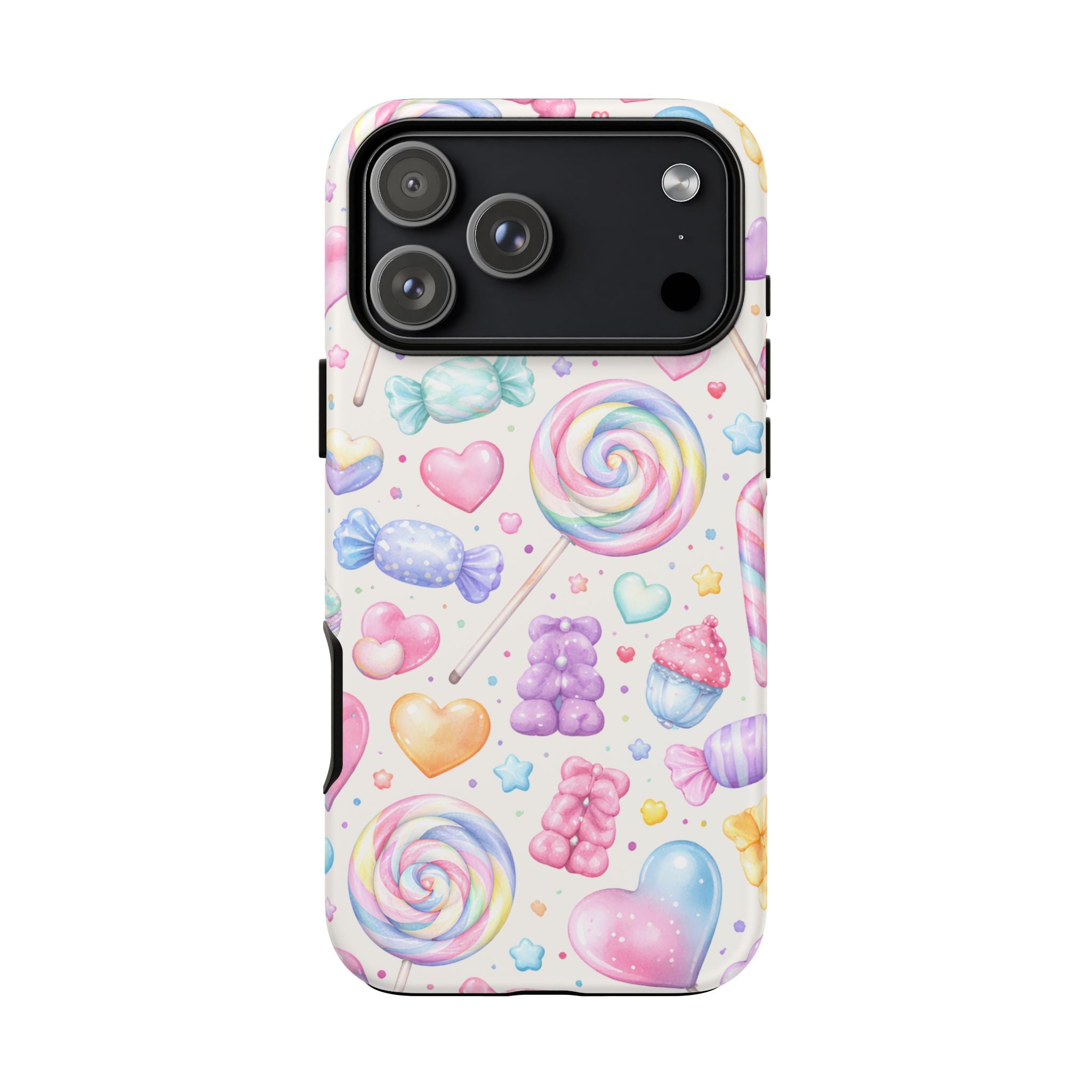 Pastel Candy iPhone Case – Kawaii Candy core Hearts & Lollipop Protective Phone Cover