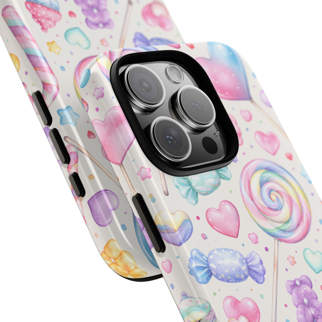 Pastel Candy iPhone Case – Kawaii Candy core Hearts & Lollipop Protective Phone Cover