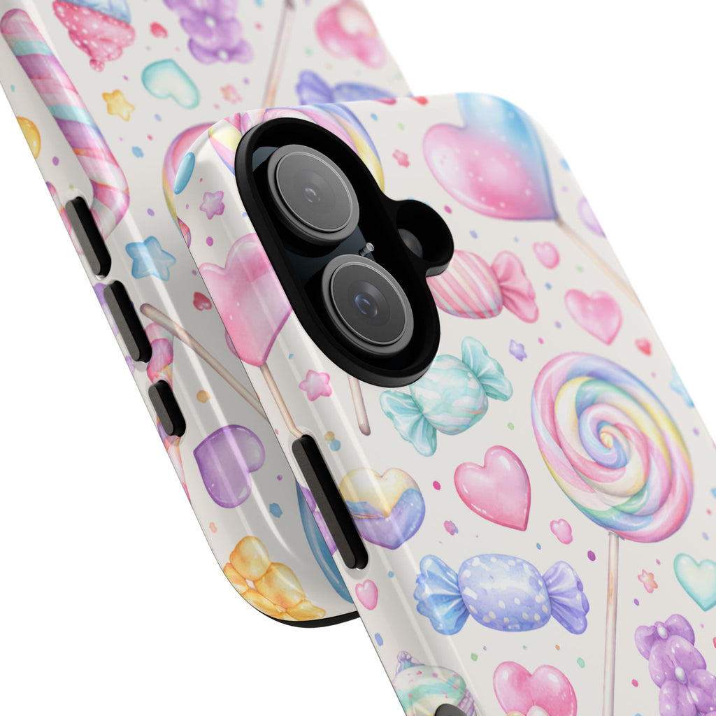 Pastel Candy iPhone Case – Kawaii Candy core Hearts & Lollipop Protective Phone Cover