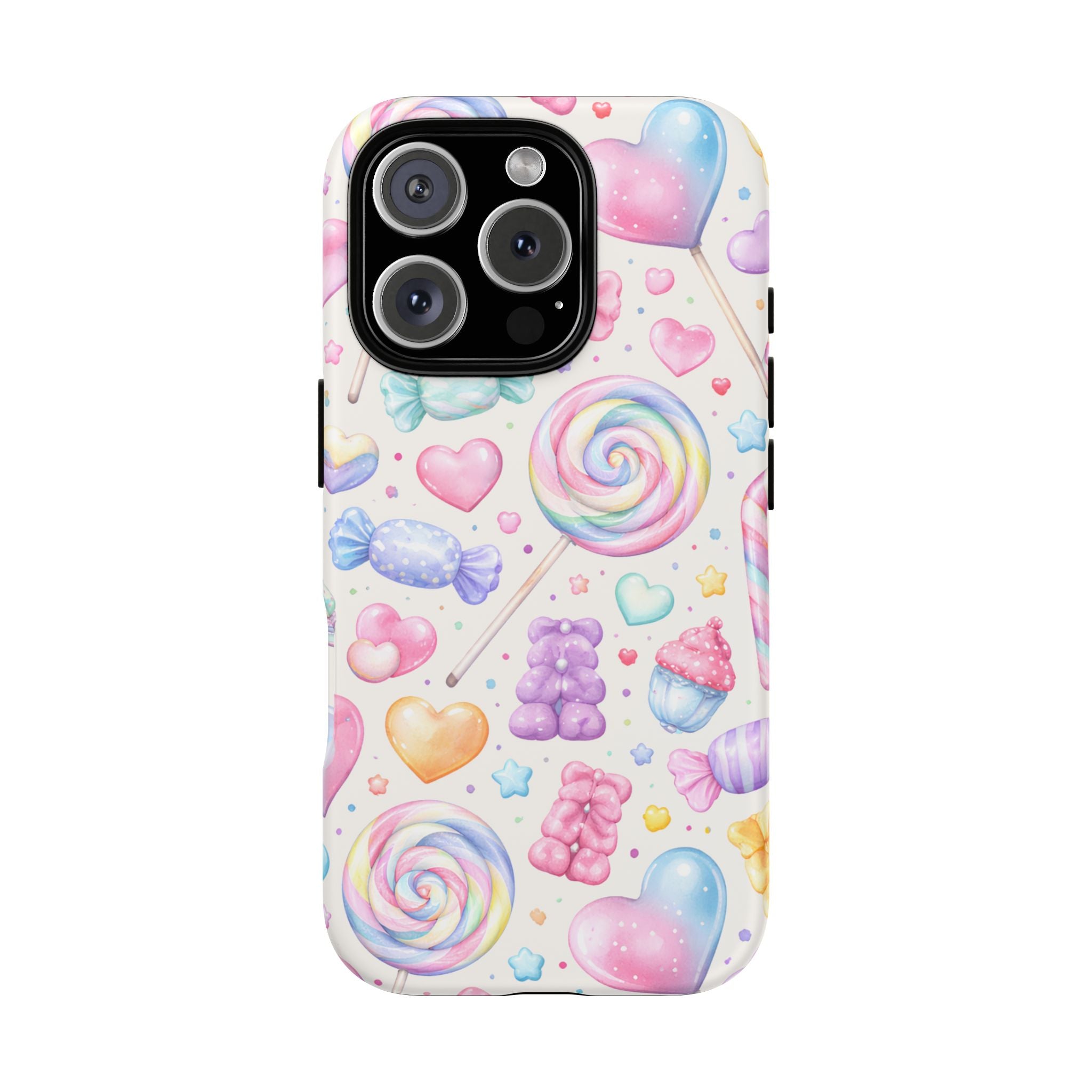 Pastel Candy iPhone Case – Kawaii Candy core Hearts & Lollipop Protective Phone Cover