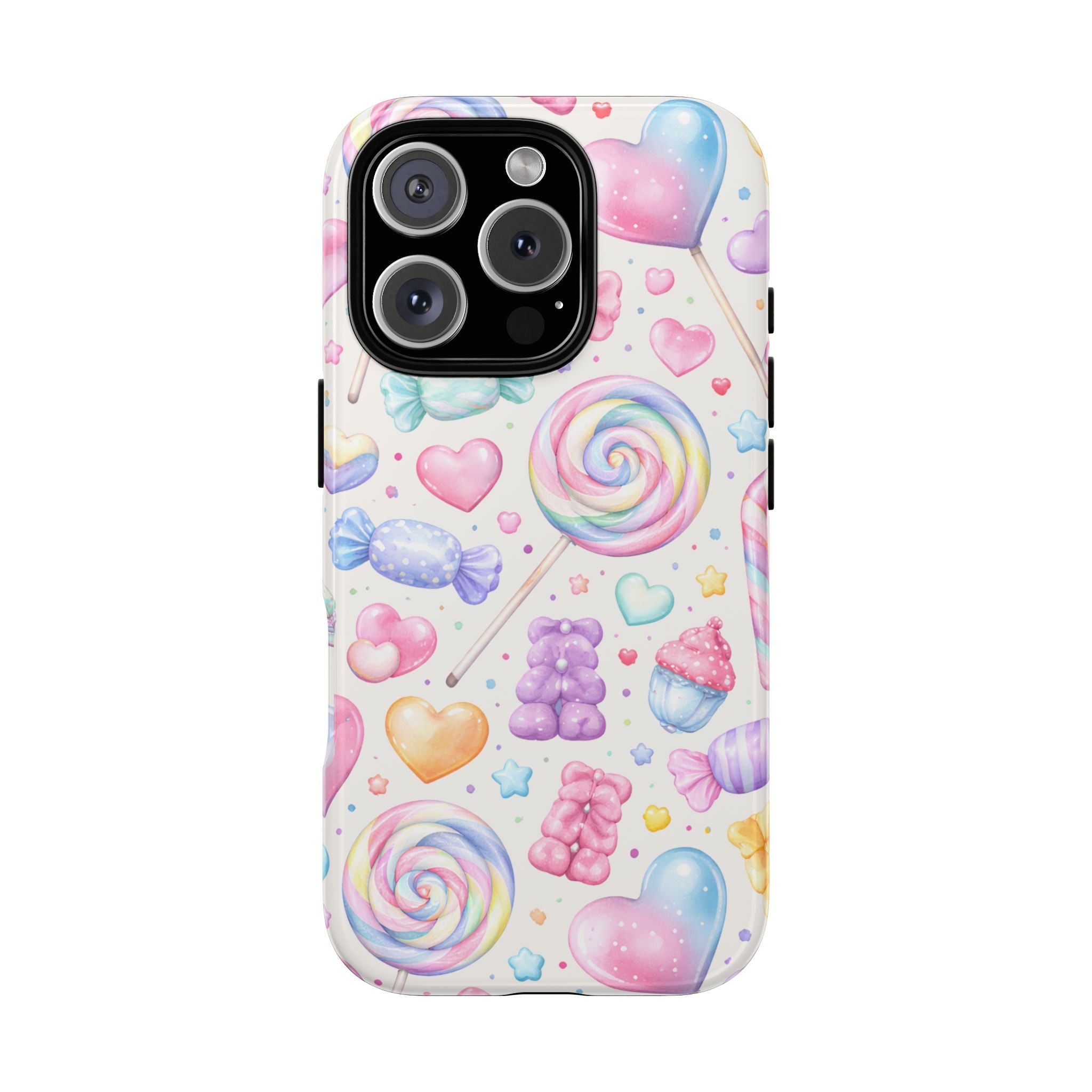 Pastel Candy iPhone Case – Kawaii Candy core Hearts & Lollipop Protective Phone Cover