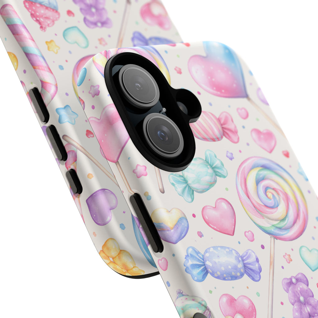 Pastel Candy iPhone Case – Kawaii Candy core Hearts & Lollipop Protective Phone Cover