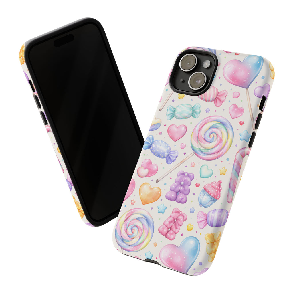 Pastel Candy iPhone Case – Kawaii Candy core Hearts & Lollipop Protective Phone Cover