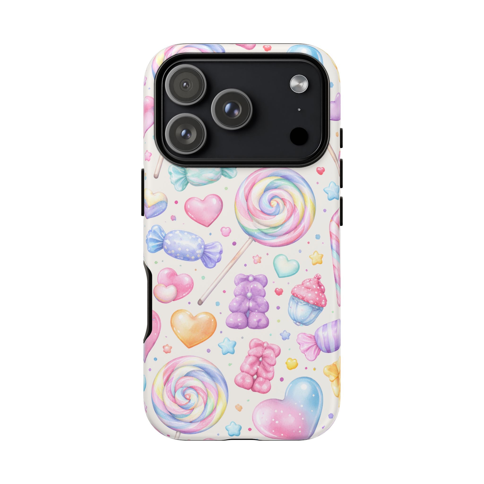 Pastel Candy iPhone Case – Kawaii Candy core Hearts & Lollipop Protective Phone Cover