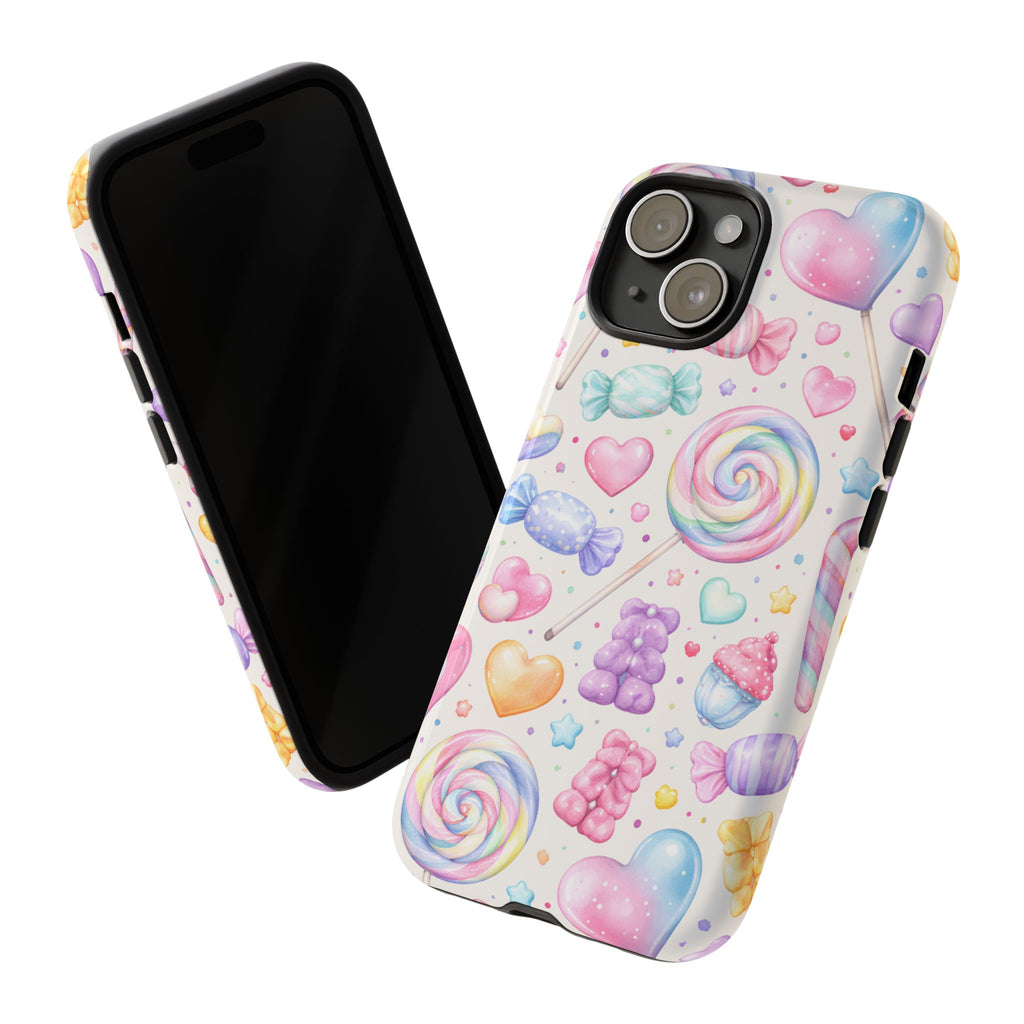 Pastel Candy iPhone Case – Kawaii Candy core Hearts & Lollipop Protective Phone Cover