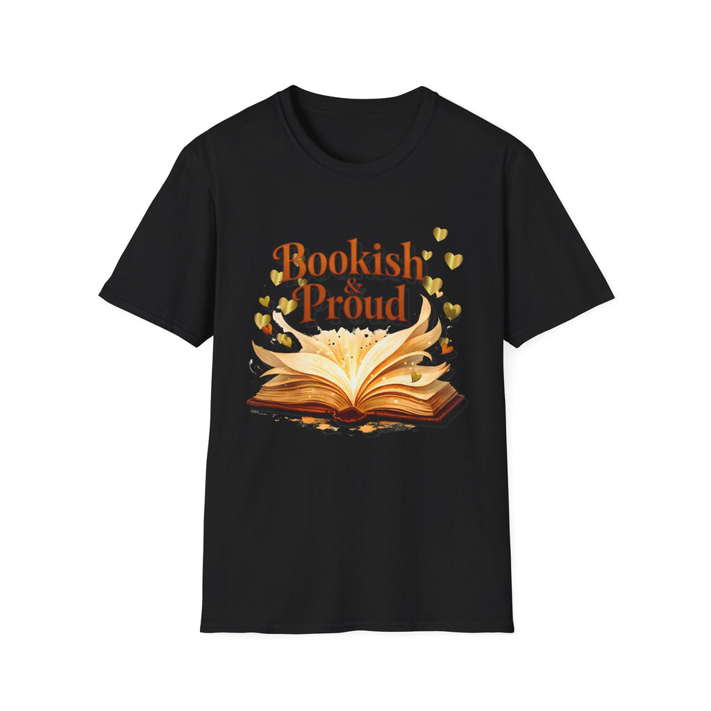 Bookish & Proud T-Shirt — Open Book Graphic Tee for Readers
