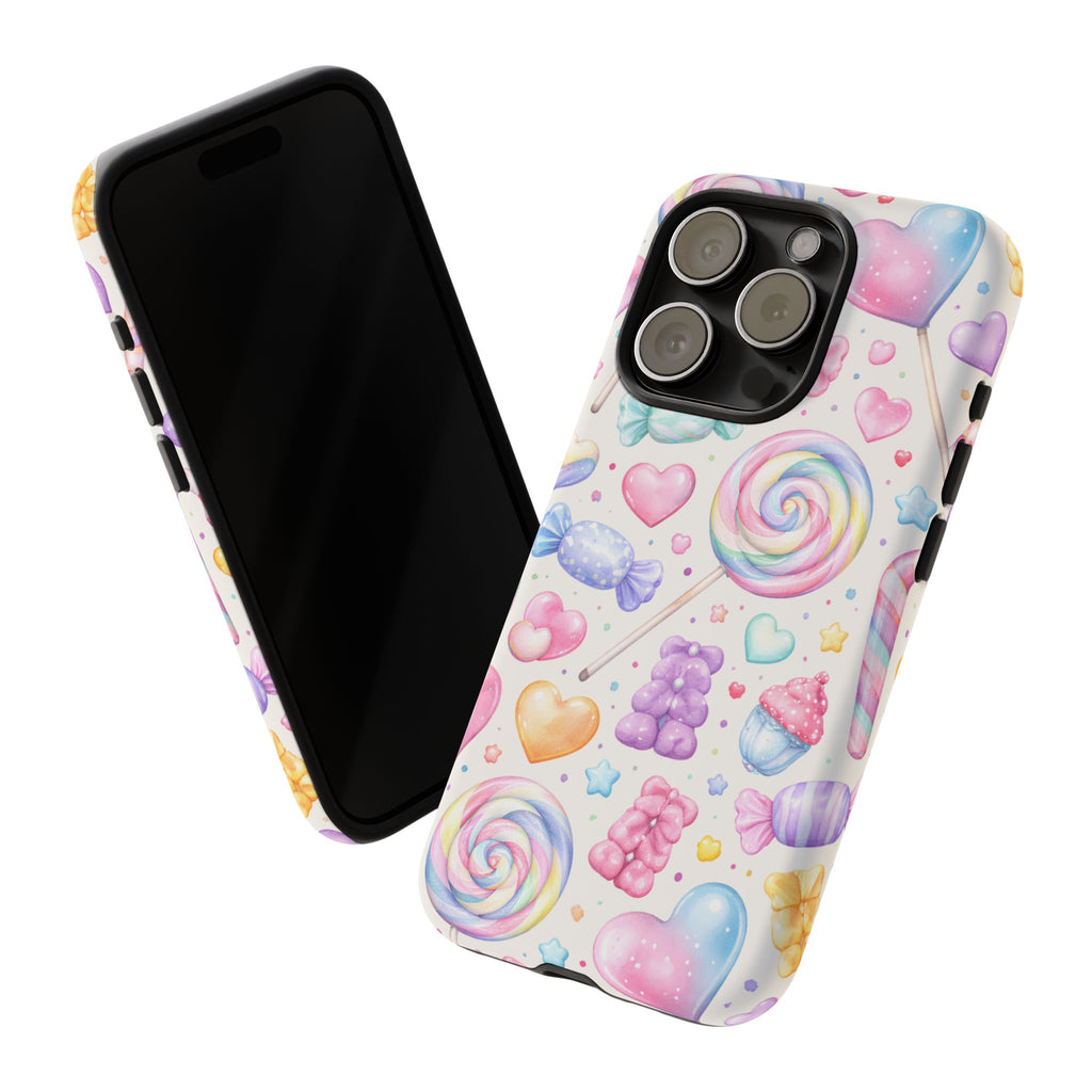 Pastel Candy iPhone Case – Kawaii Candy core Hearts & Lollipop Protective Phone Cover