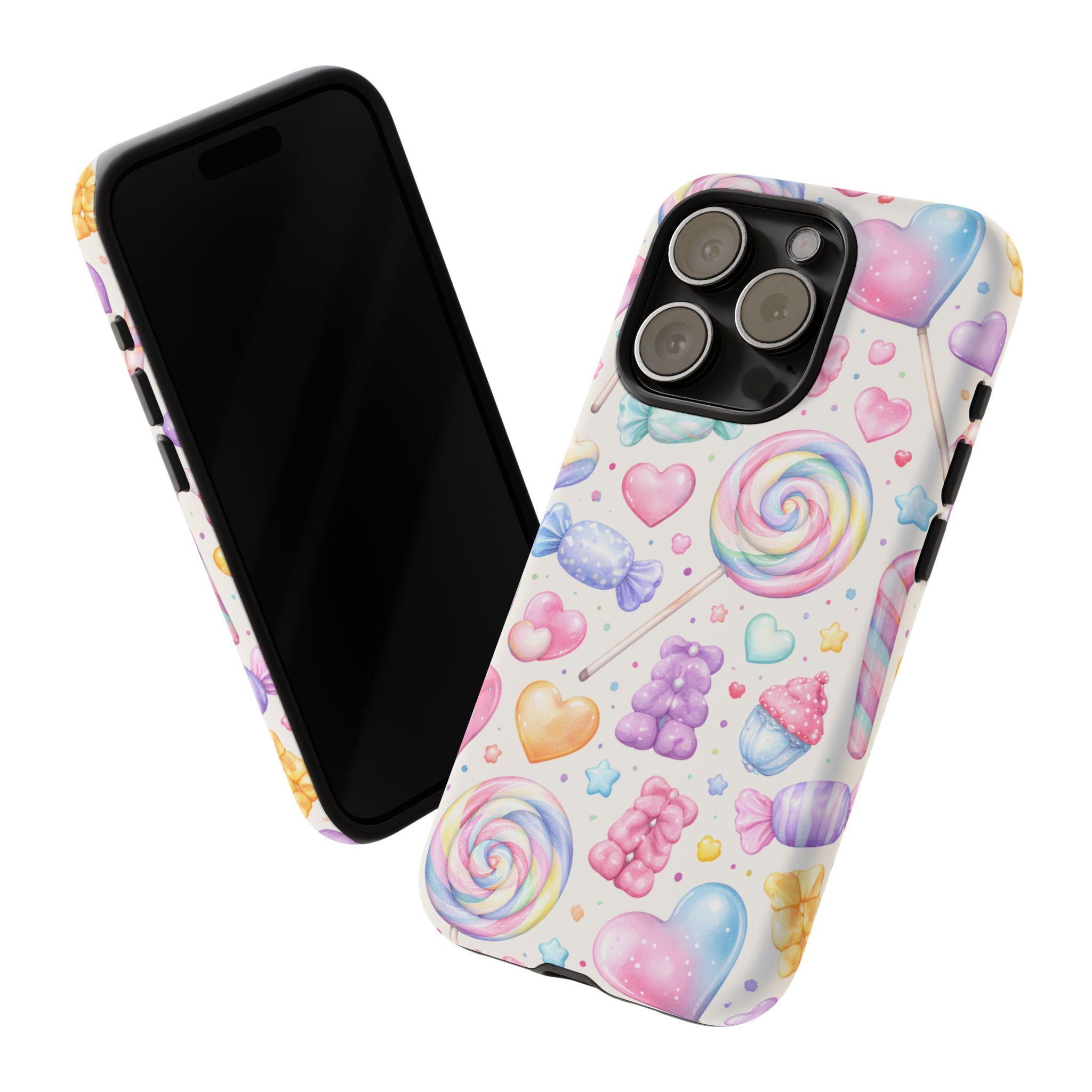 Pastel Candy iPhone Case – Kawaii Candy core Hearts & Lollipop Protective Phone Cover