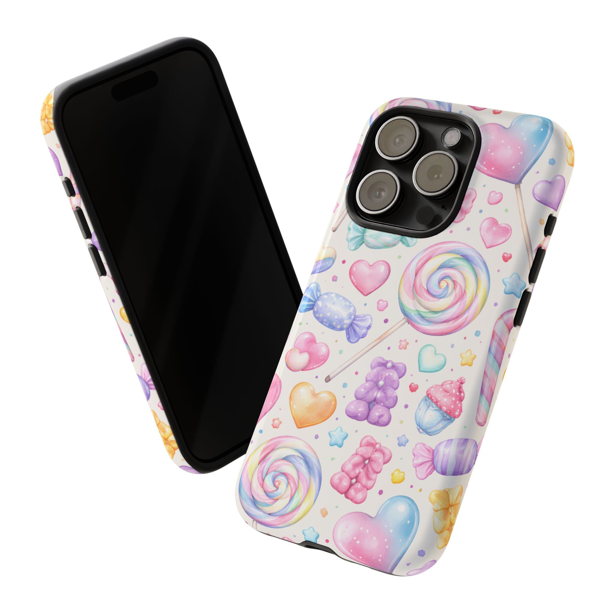 Pastel Candy iPhone Case – Kawaii Candy core Hearts & Lollipop Protective Phone Cover