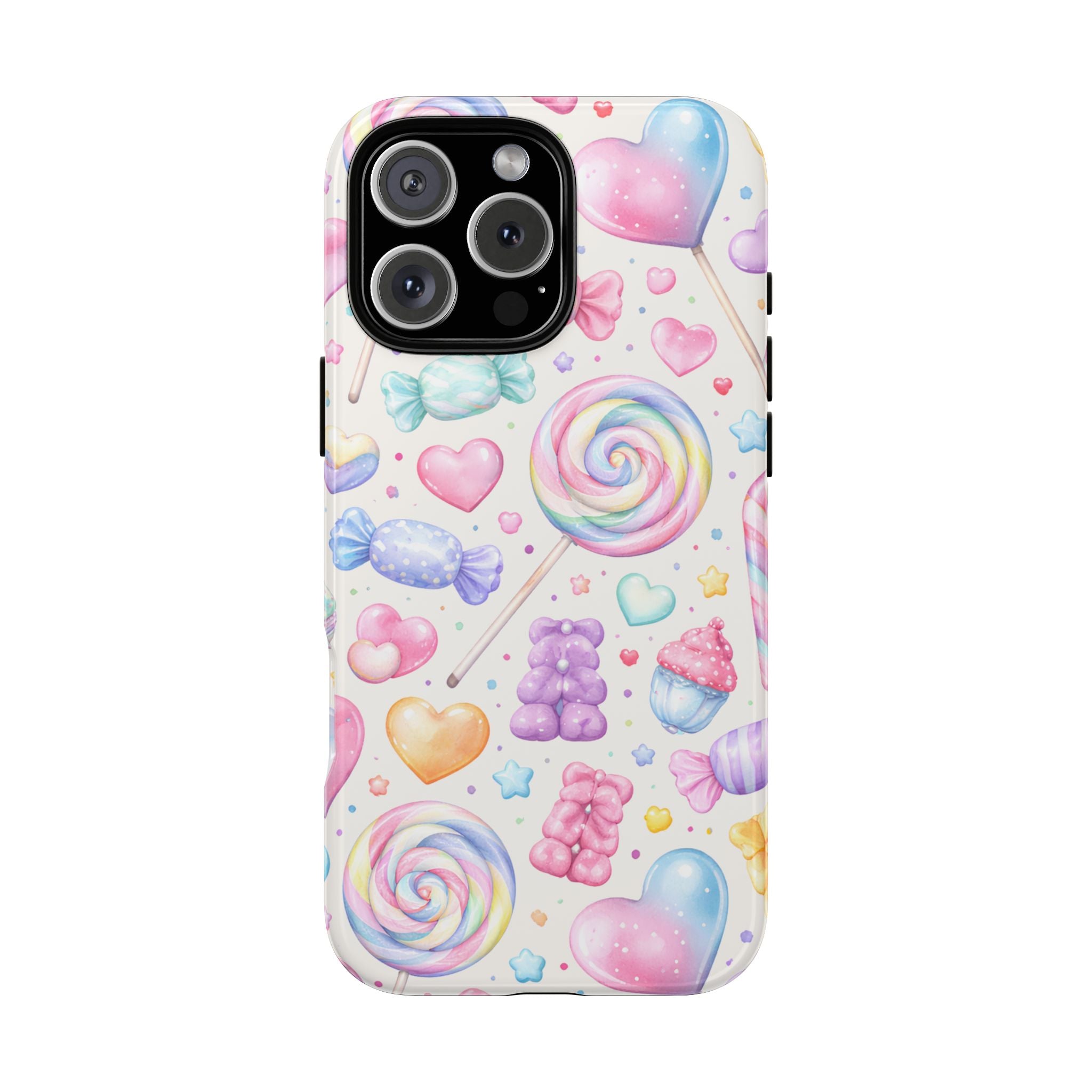 Pastel Candy iPhone Case – Kawaii Candy core Hearts & Lollipop Protective Phone Cover