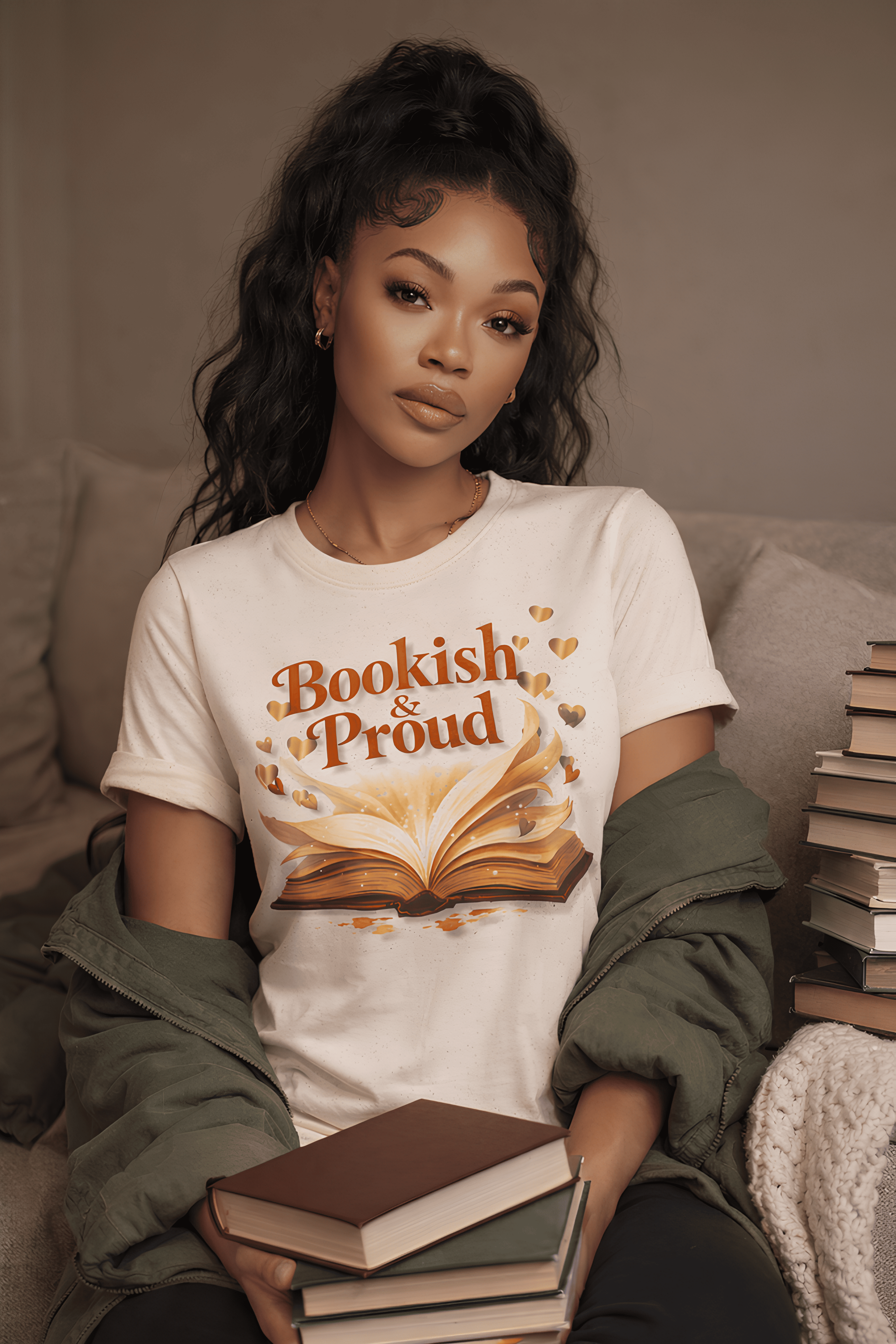 Bookish & Proud T-Shirt — Open Book Graphic Tee for Readers