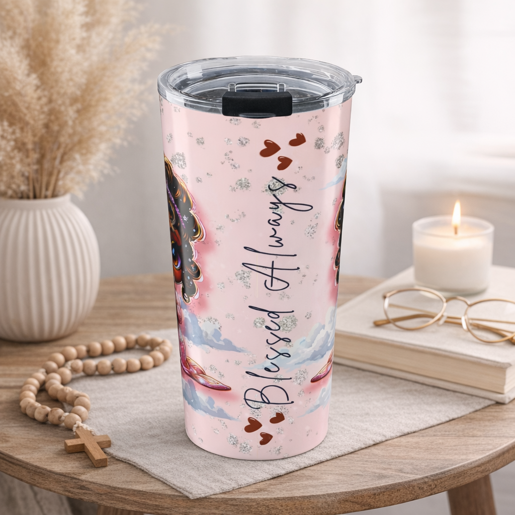 Blessed Always 20oz Tumbler — Pink Inspirational Travel Mug