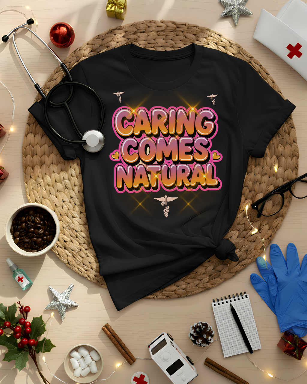 Caring Comes Natural Graphic T-Shirt