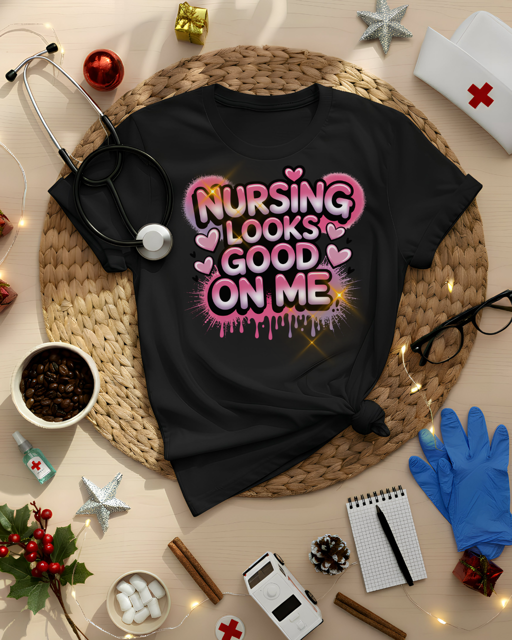 Nursing Looks Good on Me Graphic T-Shirt