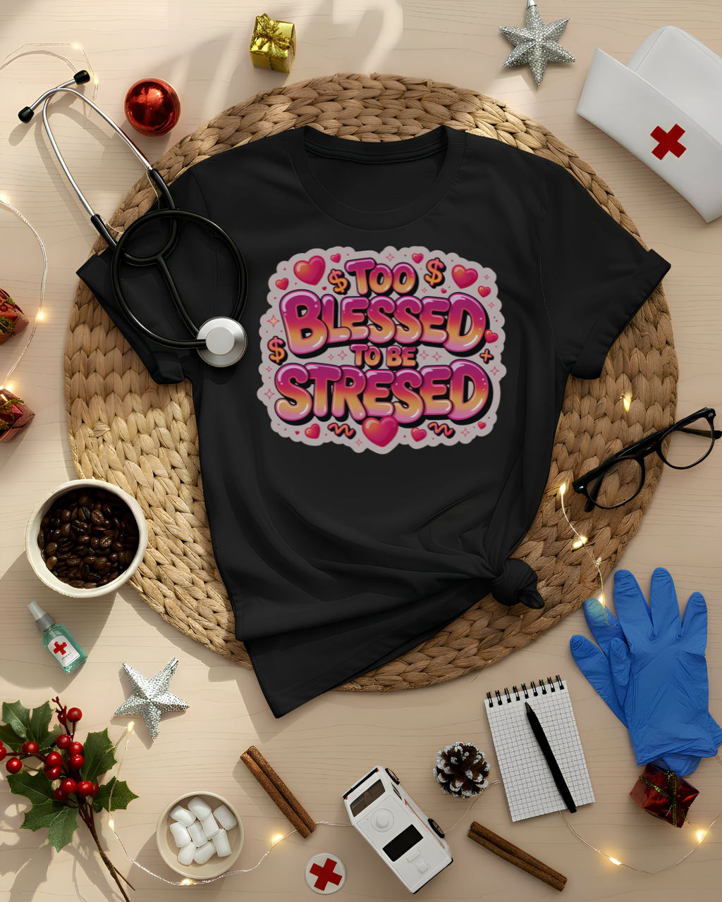 Too Blessed to Be Stressed Graphic T-Shirt