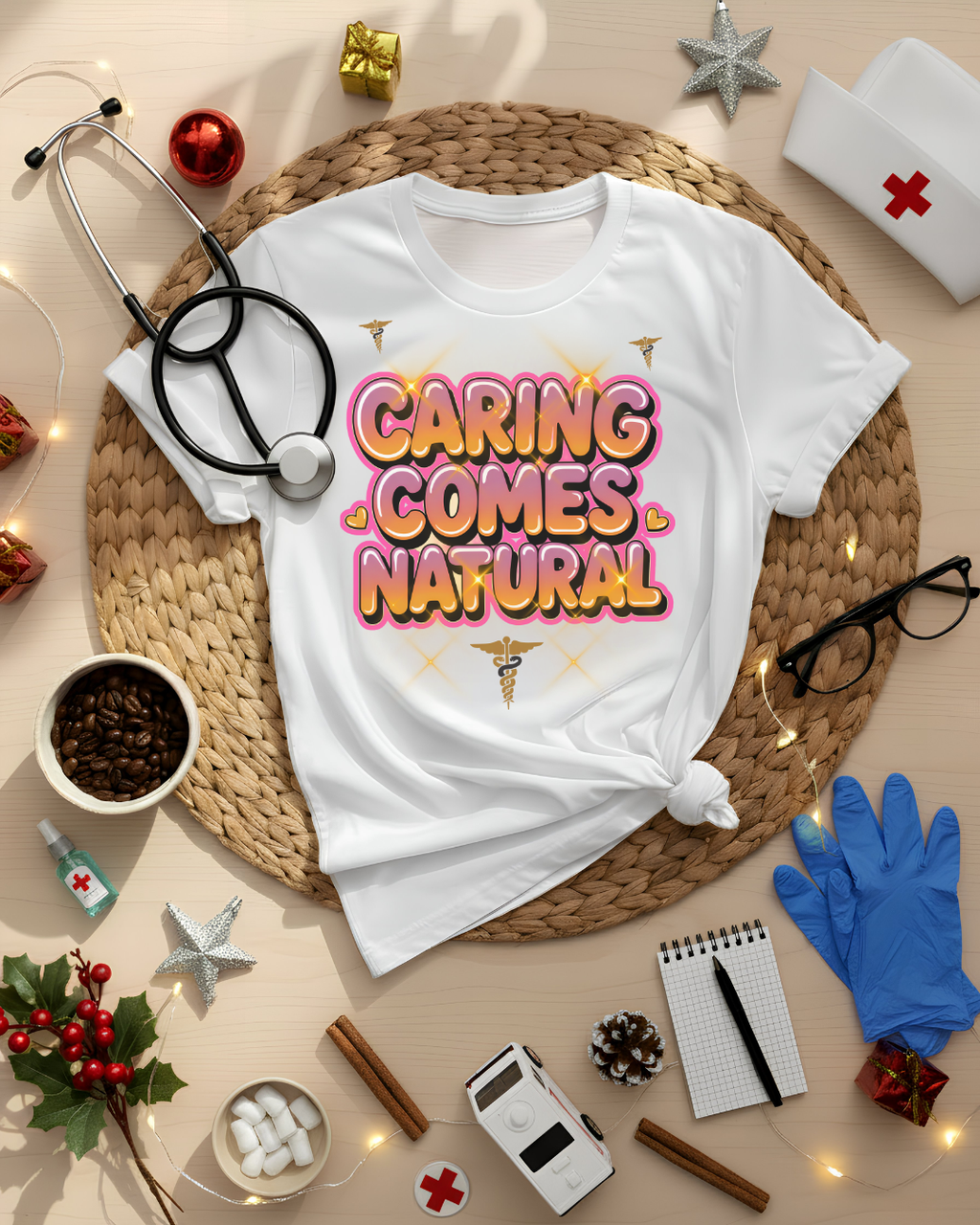 Caring Comes Natural Graphic T-Shirt