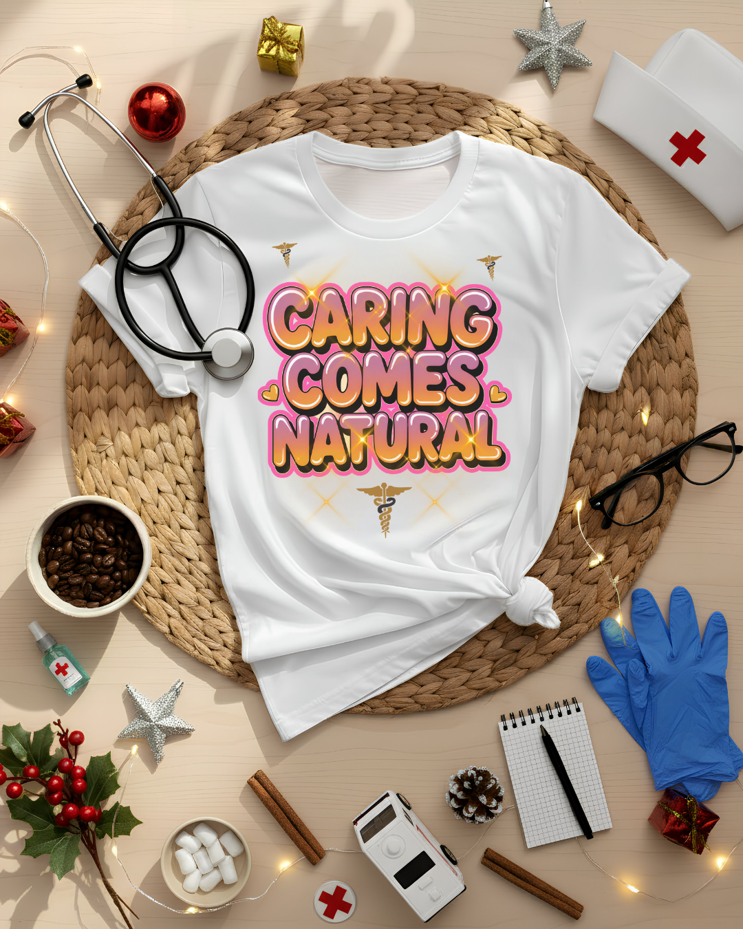 Caring Comes Natural Graphic T-Shirt