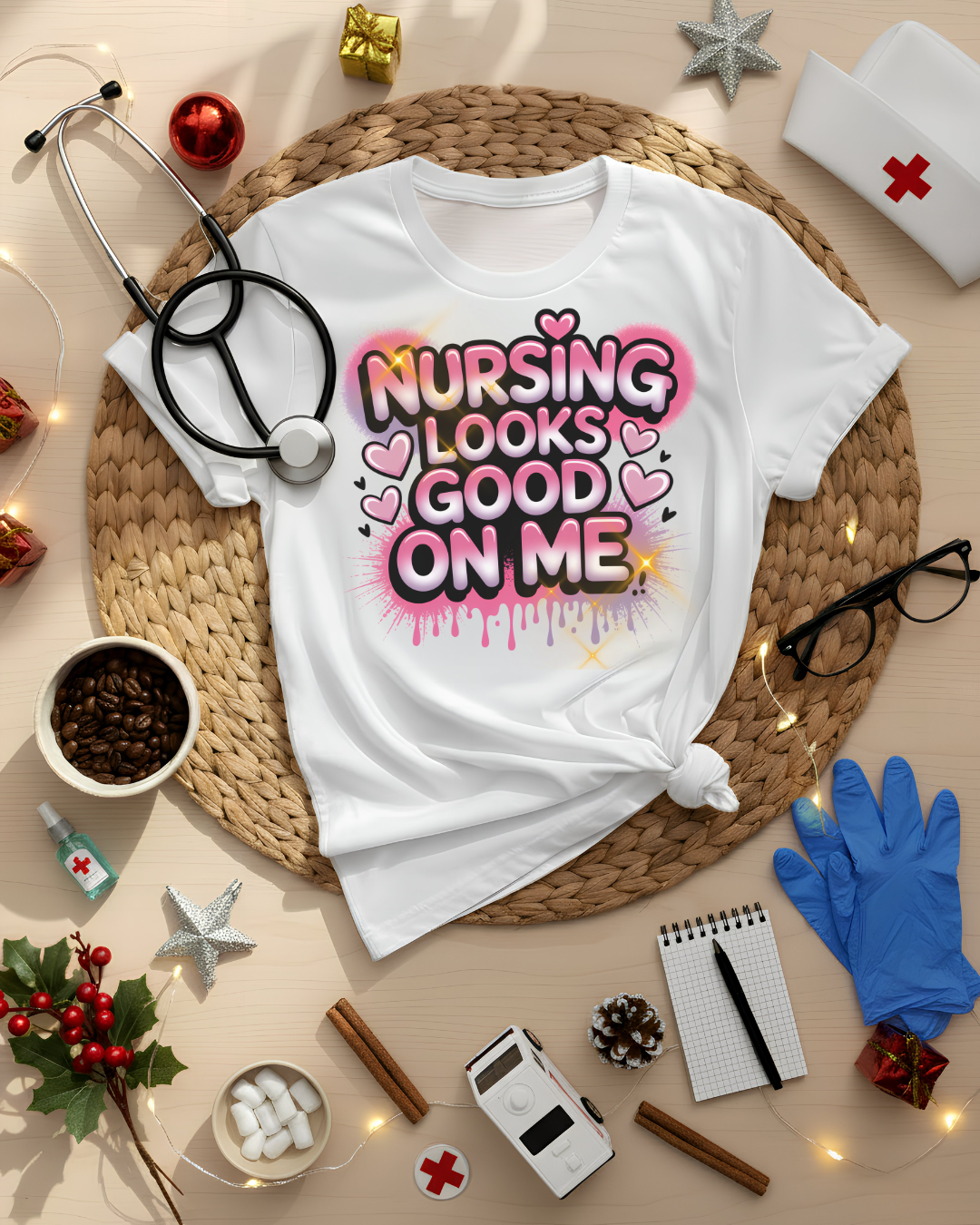 Nursing Looks Good on Me Graphic T-Shirt