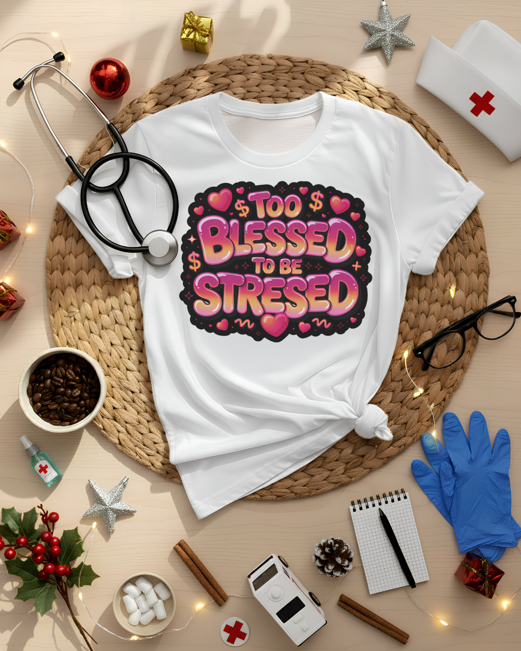 Too Blessed to Be Stressed Graphic T-Shirt