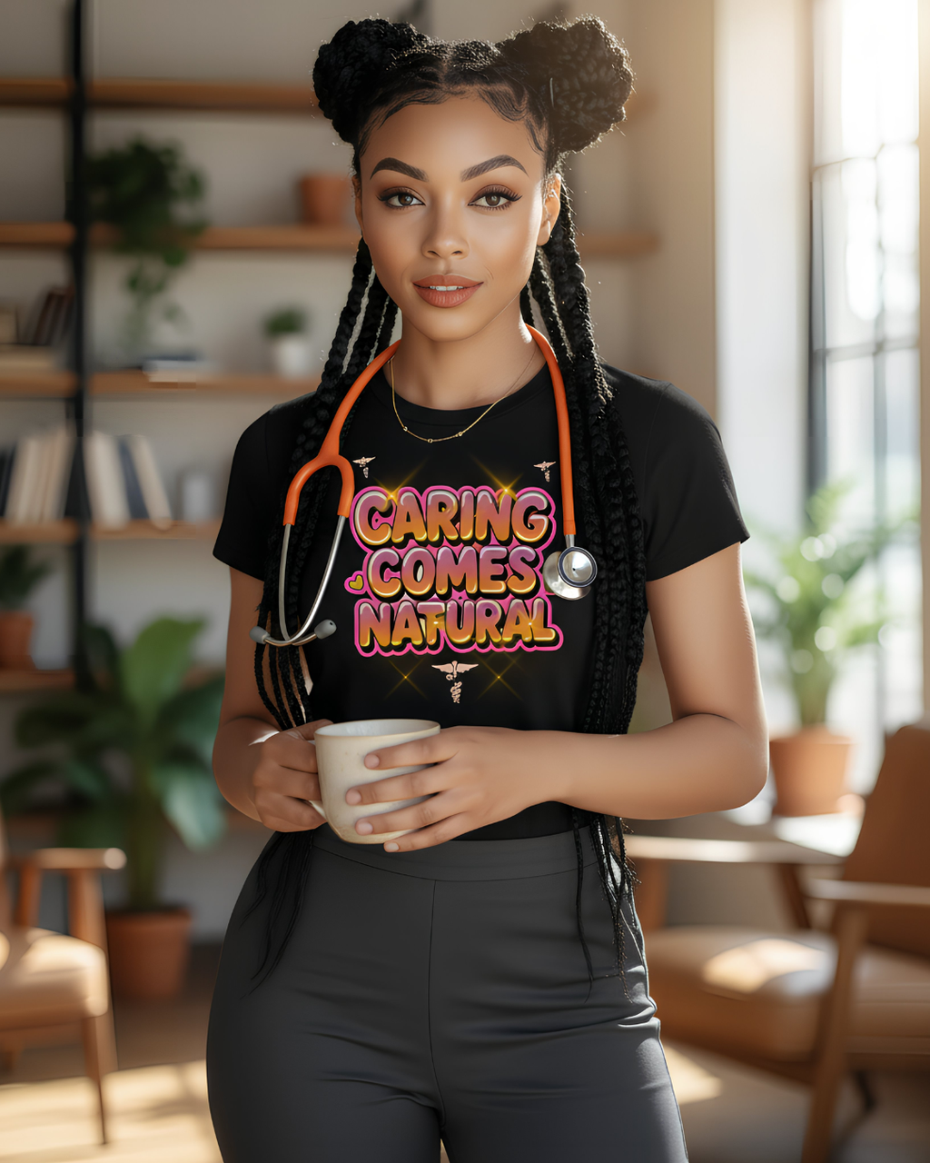 Caring Comes Natural Graphic T-Shirt