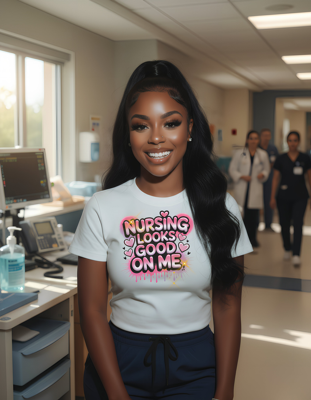 Nursing Looks Good on Me Graphic T-Shirt