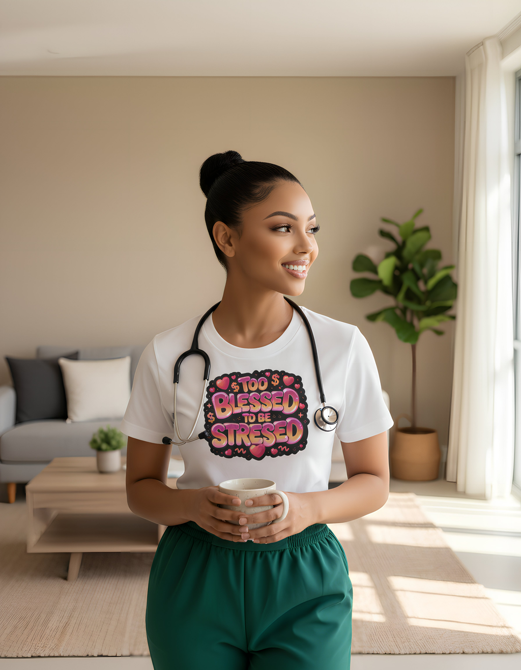 Too Blessed to Be Stressed Graphic T-Shirt