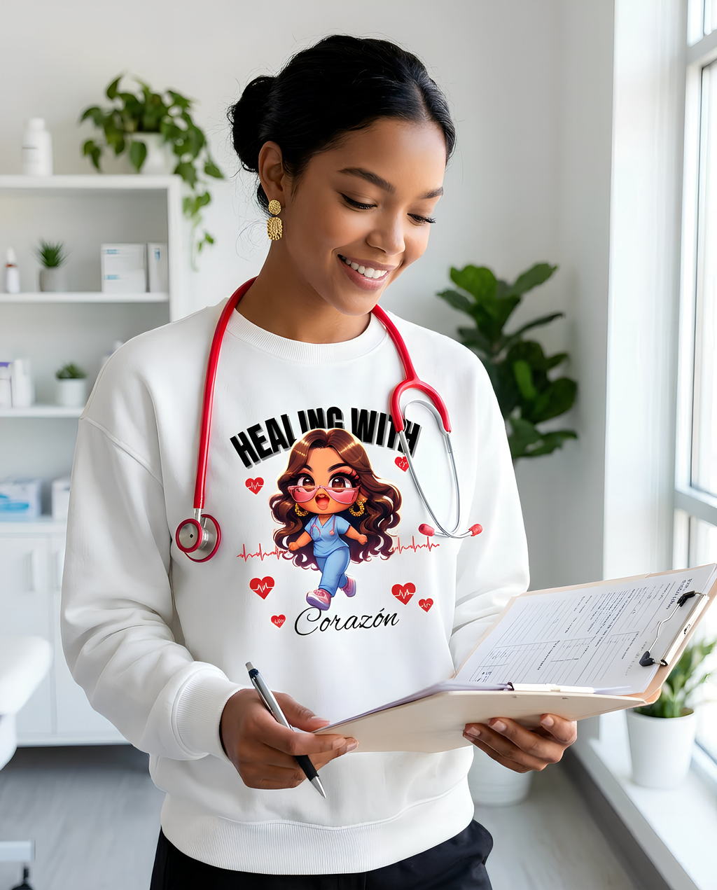 "Healing With Corazón" Graphic Sweatshirt
