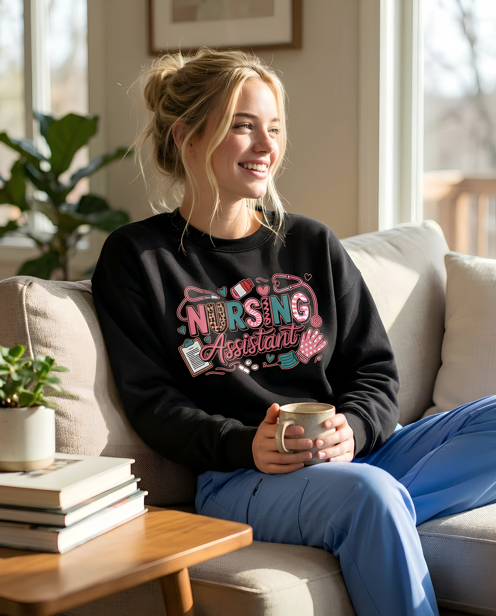 Nursing Assistant Graphic Sweatshirt – Badge Design