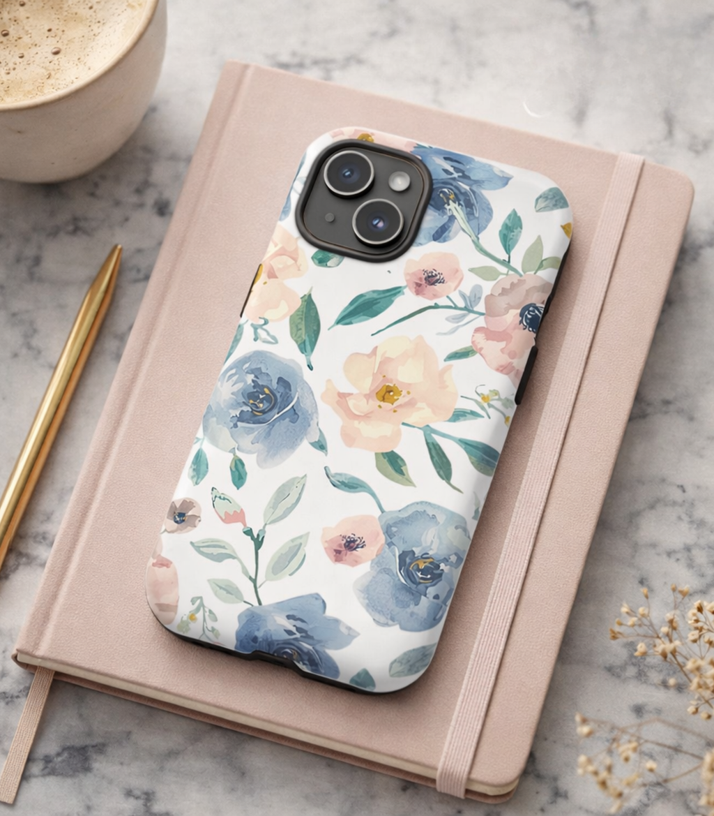 Soft Floral iPhone Case – Elegant Pastel Flower Protective Phone Cover
